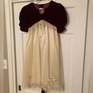 Creative Memories Burgundy and Cream Formal Kids Dress
